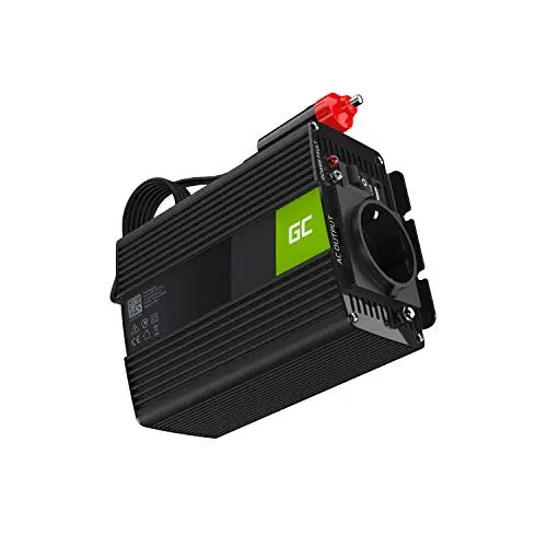 Green Cell® 150W/300W 12V a 220V/230V Onda sinusoidal modificada Inversor de Corriente DC AC Power Inverter Transformador de Voltaje para Coche Camion con Puerto USB y Pinzas de conexión a batería