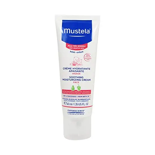 Mustela Crema Facial Calmante Perseosa de Aguacate BIO, Rostro, Bebés, Toda la Familia - Hidratante Suave de Uso Diario Ideal para Pieles Hipersensibles, 97% Ingredientes de Origen Natural (40ml)