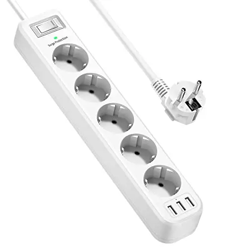 jsver regleta 5 tomas + 3 usb 1050j