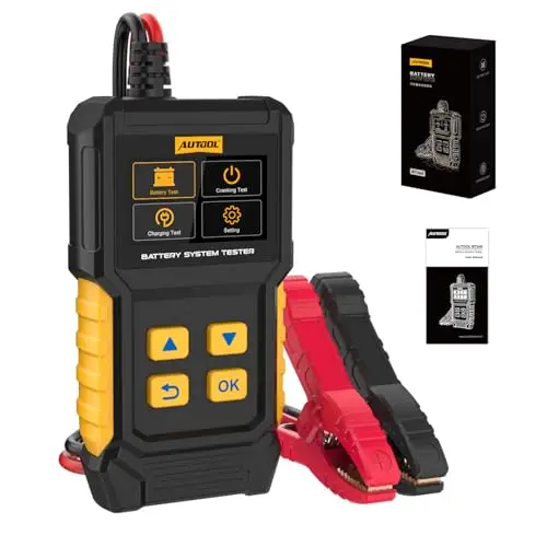 AUTOOL BT360 Comprobador de batería de coche 12 V 24 V 30 – 2000 CCA probador de batería de coche, analizador de sistema de carga y arranque para coches, motos, camiones, barcos, todoterrenos