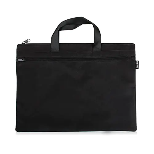 EQLEF Office Document Bag, Men Briefcase File Case Portable A4 File Zipper Bag 1 Pieza (Negro)