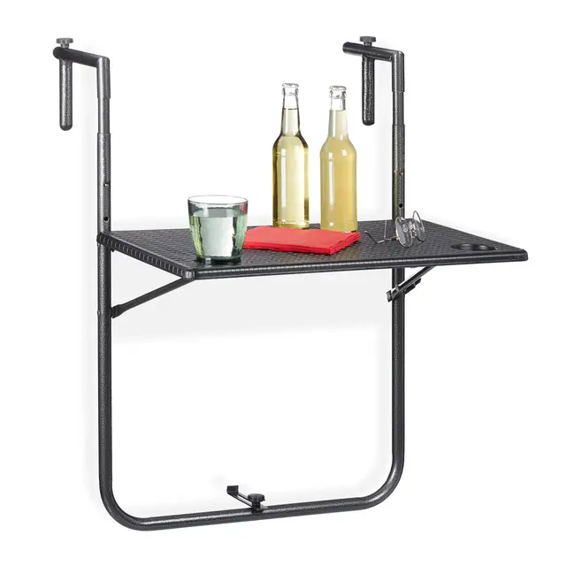 relaxdays mesa plegable balcón 3 alturas