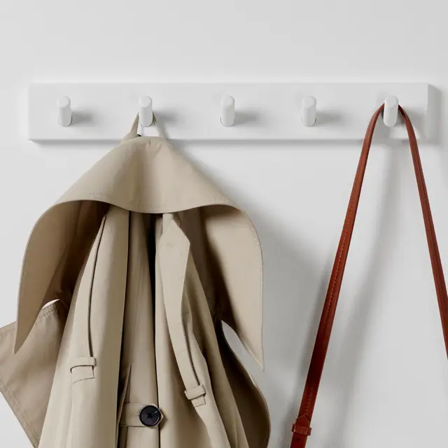 larhn perchero pared 5 colgadores blanco