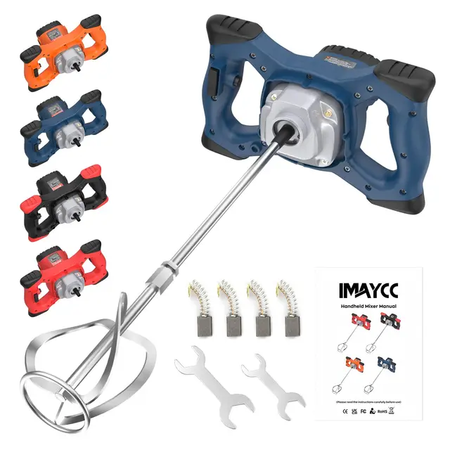 2100W Mezclador de Taladro de Hormigón Eléctrico Profesional, Mezclador de Mortero Portátil, Agitador M14 Ajustable, para Mezclar Pintura, Lechada de Cemento, Hormigón, Mortero, Forraje, etc.
