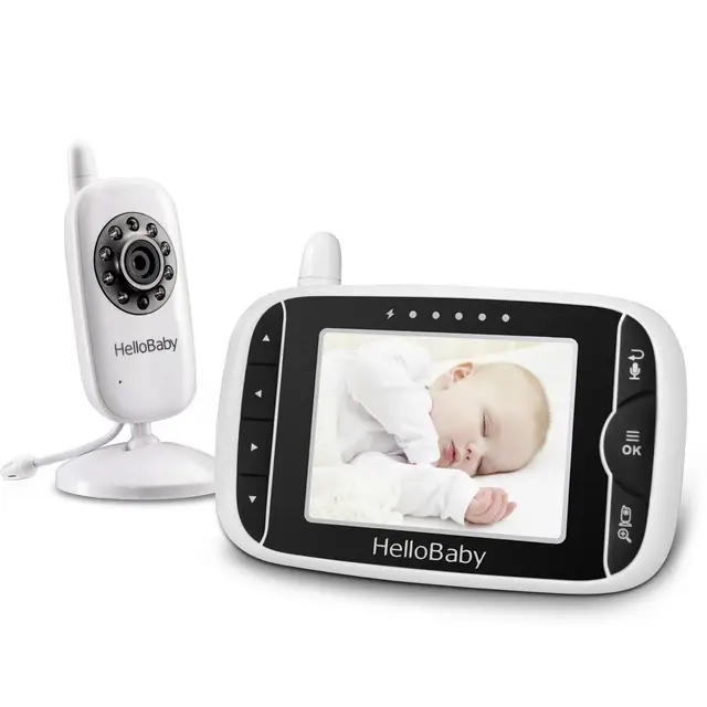 HelloBaby HB32 Camara vigilancia Bebe Inalámbrico de Vídeo con Cámara Digital, Vigilancia de la Temperatura de Visión Nocturnay 2 Way Talkback System Sólo Movimiento