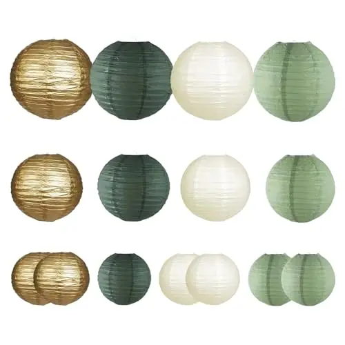 yhjxly 15 farolillos papel verde y