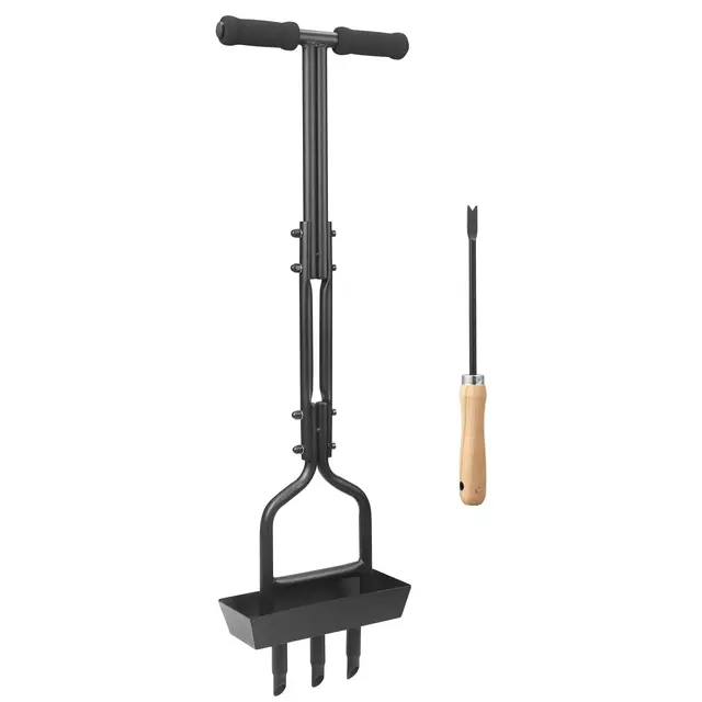 Aireador de césped - Herramienta de extracción de núcleos de aireador de césped con Bandeja de Almacenamiento de núcleo de Suelo Aireador de núcleo Manual para el Cuidado del jardín