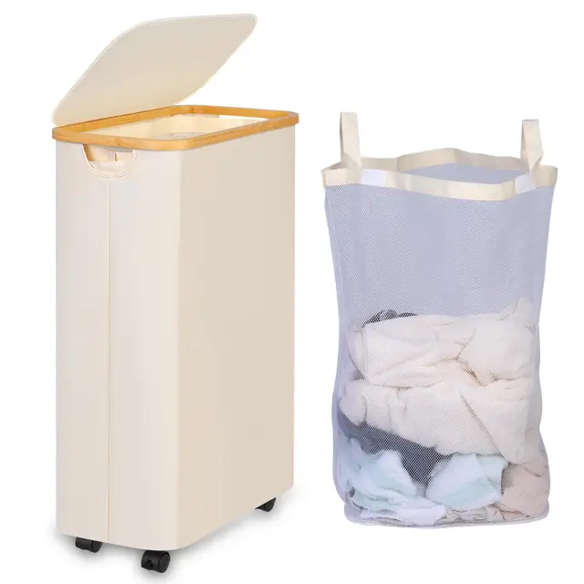 iegrow cesto ropa 75l con tapa y ruedas