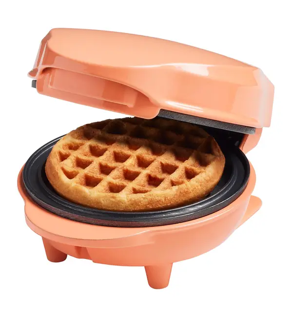 Bestron mini gofrera, Gofrera muñeco de nieve con revestimiento antiadherente, para fiestas de cumpleaños infantiles, celebraciones familiares, Pascua o Navidad, diseño retro, Color: Naranja