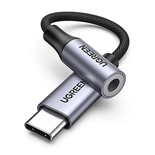 UGREEN Adaptador USB C a Jack 3.5mm DAC Chip Auriculares Tipo Compatible con iPhone 17 Pro MAX Air Galaxy S25 Ultra iPad Air MacBook Pixel 9 XL (Gray)