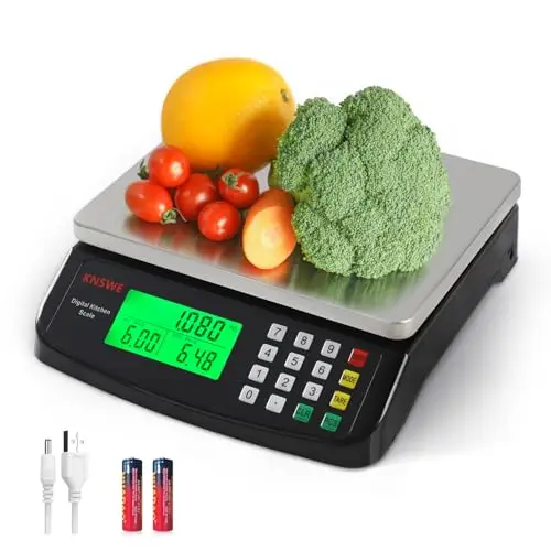 Bascula Grande Peso de Cocina Digital 40kg Acero Inoxidable Balanza Precision 1g Función Tara Conteo Cero Para Hogar y Repostería Electrodomesticos Báscula Gramos Kilogramos Libras Onza