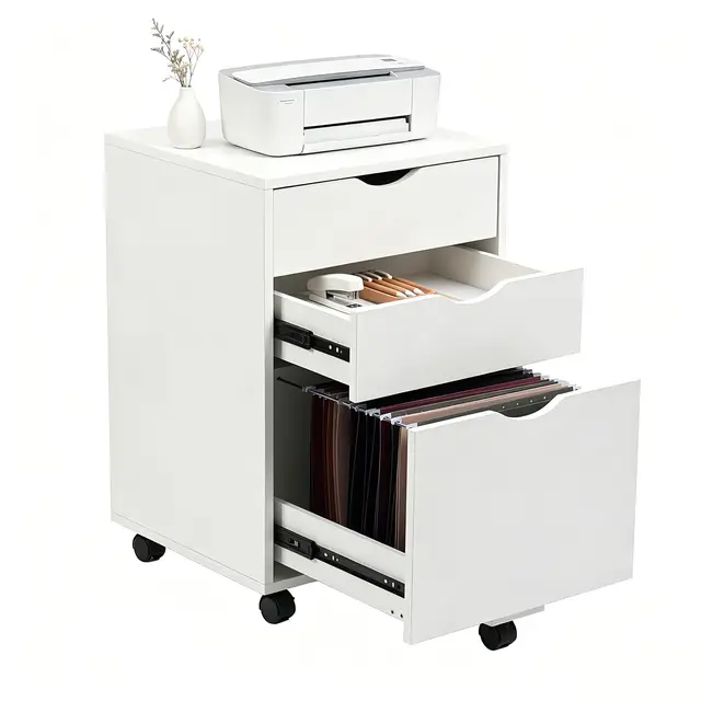 hollyhome archivador 3 cajones madera