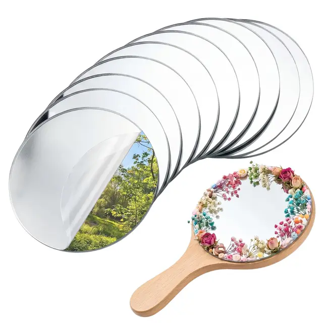 Lot de 10 espejos decorativos de pared→ 10 unidades de espejos decorativos de pared, modeloespejo redondo tipo espejo adhesivo formato espejo pequeño como espejo adhesivo pared.
