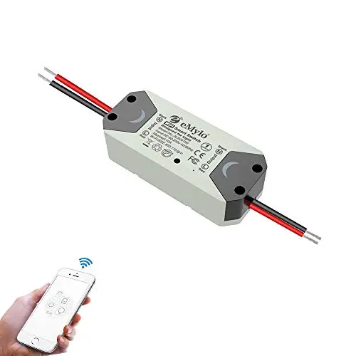eMylo Interruptor WiFi inteligente Interruptor de iluminación universal Smart Home DIY Módulo de relé inalámbrico Control remoto Temporizador Control de voz con Alexa, Google Home vía Android IOS 1PC