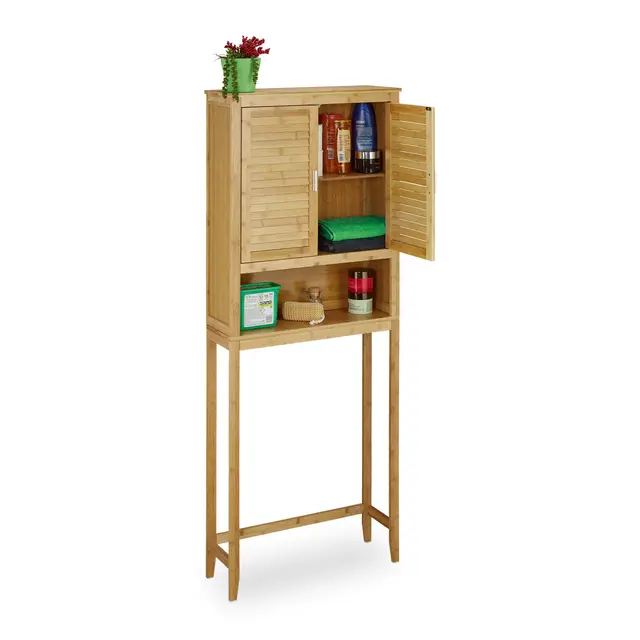 relaxdays mueble lavadora bambú 3