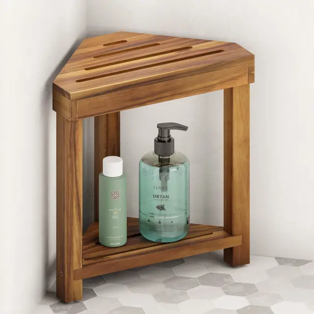 bluewest taburete ducha esquina madera