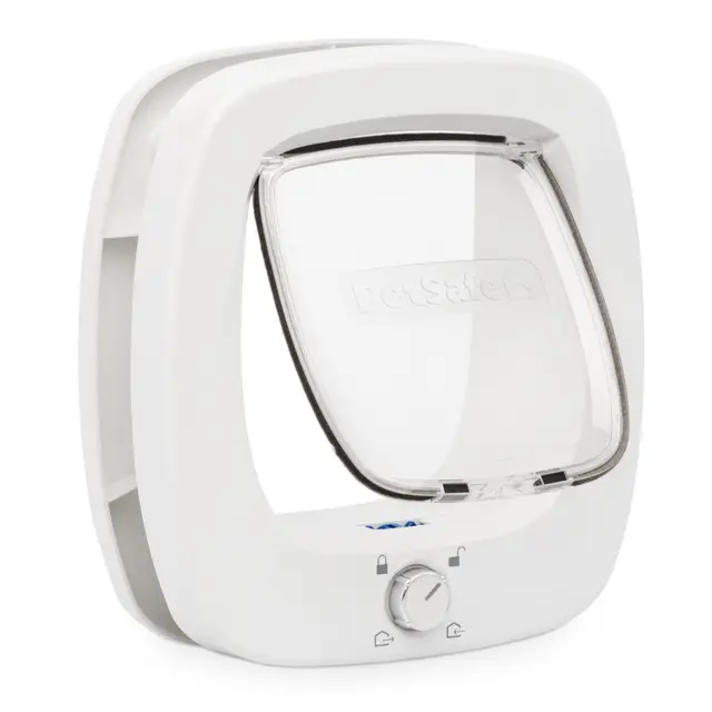 PetSafe Gatera con Microchip - Puerta para Mascotas Interior y Exterior - Bloqueo de 4 Modos y Cierre Suave - para Gatos y Perros Pequeños de hasta 11kg