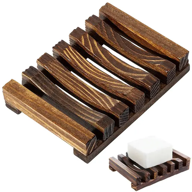 ruoxixi jabonera bambú ducha rectangular