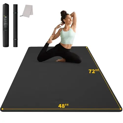 CAMBIVO Esterilla Yoga Grande 183x122cm, 6mm/8mm/10mm/12mm Pilates Fitness TPE Antideslizante, Colchoneta Gimnasia Gruesa para Ejercicio en Casa, Gimnasio, Deporte