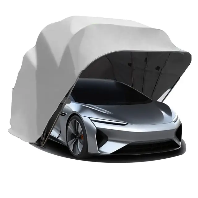 Cochera Retráctil Mejorada, Garaje Portátil Plegable para Coche, Garaje Plegable Móvil, Cochera Plegable para Exteriores, Tela Oxford De Espesor 600d (5,9m × 2,7m × 2,45m)