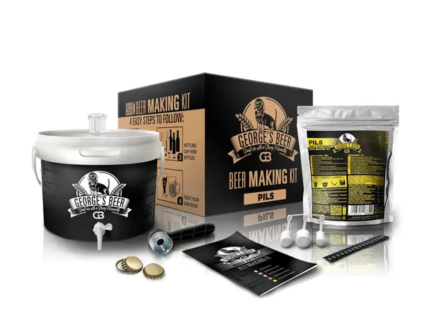 Beer & Wine - Kit de Fermentación de Cerveza George'S 5l - Cerveza Artesanal Casera - Kit de Fermentación de Malta - Kit de Producción de Cerveza - Idea de Regalo (Kit Malta Pils)