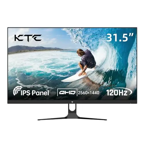 KTC Monitor 32 Pulgadas QHD | 2K@120Hz (OC) | Blanco | Panel IPS | ΔE<2, 99% sRGB, 85% DCI-P3 | VESA 100×100 | Luz Azul Reducida | HDR10 | HDMI, DP | Monitor PC para Oficina, Diseño, Estudio y Ocio