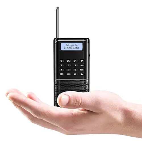 Raddy RD23 Radio Digital Portátil Dab/Dab+ con Bluetooth, 110 Estaciones Guardadas, Radio FM, Recargable por USB-C, Radio de Bolsillo con Pantalla Clara para Casa y Viaje (Negro)