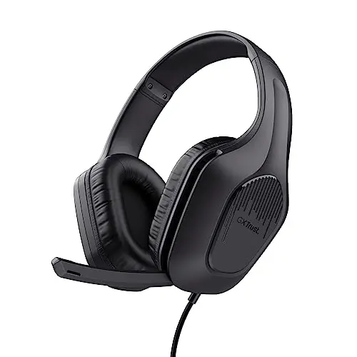 GXTrust 418 Rayne Cascos Gaming Ligeros para PC Xbox PS4 PS5 Switch Mobile, Drivers de 50 mm, Conexión 3.5 mm, Micrófono Plegable, Auriculares con Cable 2m Over-Ear, Negro
