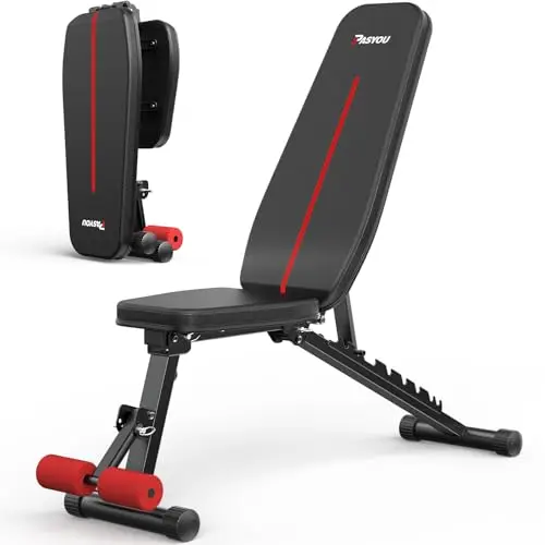 PASYOU Banco Musculación Plegable 10 Posiciones Ajustables 90° Vertical Multifuncional Banco de Pesas para Entrenamiento de Cuerpo Completo Banco Abdominales