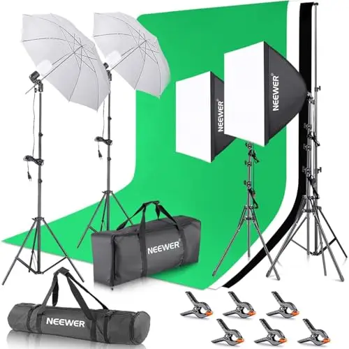 neewer kit fotografía con fondos 2,6x3m