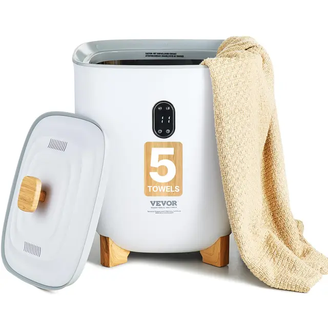 VEVOR Calentador de Toallas 25 L con Pantalla LED y Columnas Calefactoras en Parte Inferior Calentador de Toallas Inteligente con Temporizador Ajustable para Baño, Manta y Pijama, Apagado Automático