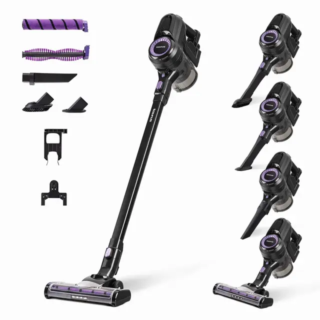 Taurus - Aspirador escoba HS-2900, 3-in-1: escoba eléctrica, de mano y vertical, Autonomía 50 min, Filtro EPA, Modo Eco y Turbo, Zapata con 2 cepillos intercambiables, Set accesorios, Negro