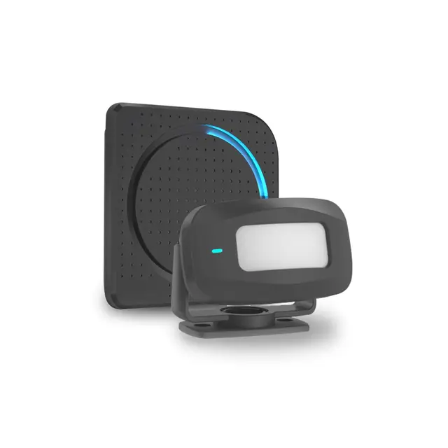 Aktivstar Sensor de Movimiento con Sonido Alarma para entradas/Sensor de Movimiento para Casa y Comercios,Timbre Inalámbrico para Puerta,Alarma de Seguridad,Detector de Presencia Portátil,Negro