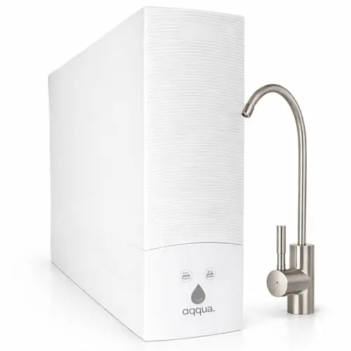 AQQUA FRESS 600GPD – Ósmosis Inversa Flujo Directo Sin Tanque | 5 Etapas | Instalación 15 min | Cambio Filtros 1 Click | Con o sin Electricidad y Desagüe en Modo ECO | Marca España