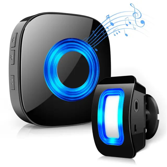 PHYSEN Sensor de Movimiento Inalámbrico con Alarma Sonora, Avisador Puerta Tienda Sensor Movimiento,Timbre Inalámbrico, 58 Tonos + 5 Volúmenes, para Entrada/Hogar/Tienda/Oficina