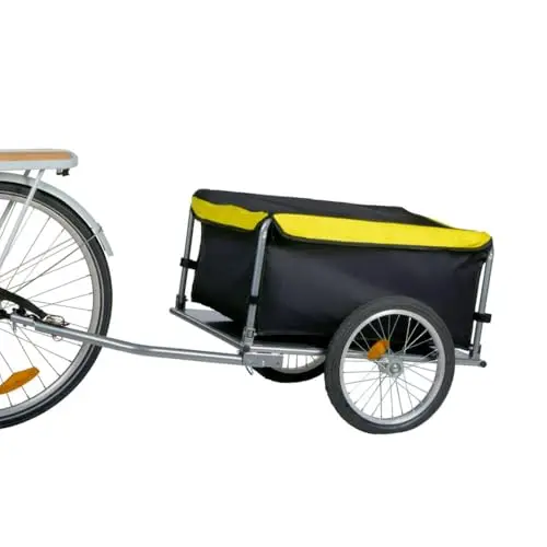 Dunlop Remolque Bicicleta - Remolque de Bicicleta Cosas - Carro para Bicicleta para Equipaje Plegable - Amarillo