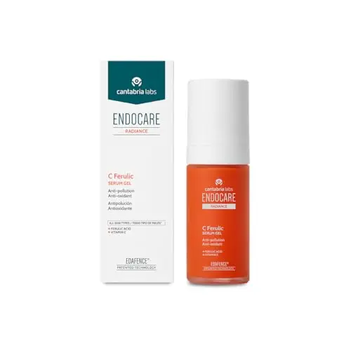 Cantabria Labs - Endocare Radiance C Ferulic Edafence Serum Gel - 30 ml - Sérum Antipolución, antioxidante e iluminador - Protege Frente a la Contaminación y otros factores ambientales