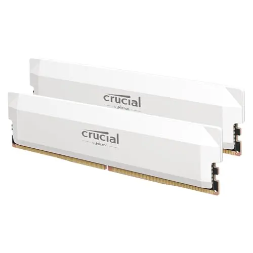 Crucial Pro RAM DDR5 32GB (2x16GB) 6000MHz CL36, Overclocking Gaming, Intel XMP 3.0 / AMD Expo, PC Memoria, Blanco - CP2K16G60C36U5W