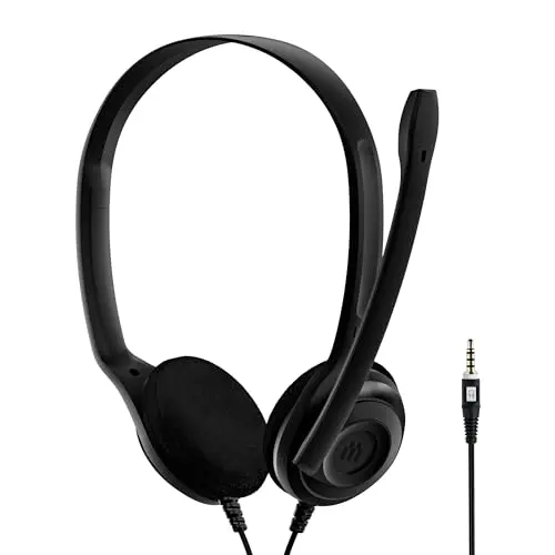 EPOS PC5 Chat Auriculares Cableados para PC - Cascos On-Ear Ligeros, Micrófono con Cancelación de Ruido, Jack 3,5mm para Compatibilidad Universal, Sonido Comodidad Prolongada, para Oficina y Llamadas