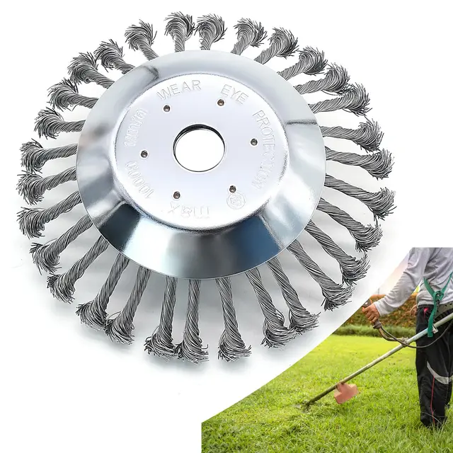Cepillo para Desbrozadora, Profesional Cortador de Cepillo de Cono de Alambre, Disco de Cabezal de Cepillo de Recortadora para Limpieza de Malezas, Musgo (8 Pulgadas)