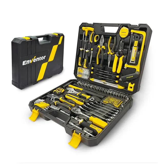 Enventor Caja de Herramientas Completa 280 Piezas, Maletin Herramientas de Mano de Uso General, Kit Juego de Herramientas, Set Herramientas Portable para Bricolaje y Arreglos Diarios