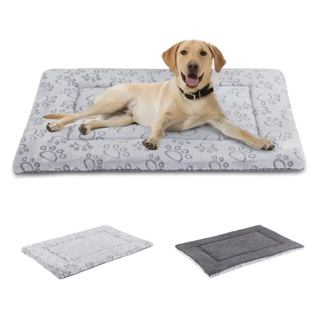 IEUUMLER Colchoneta para Perros y Gatos Cama, Cojín para Mascotas Suave cálido Lavable y Duradero de Doble Uso, Colchón para Perros Grandes y Medianos FC014 (Gris,60 * 45cm)