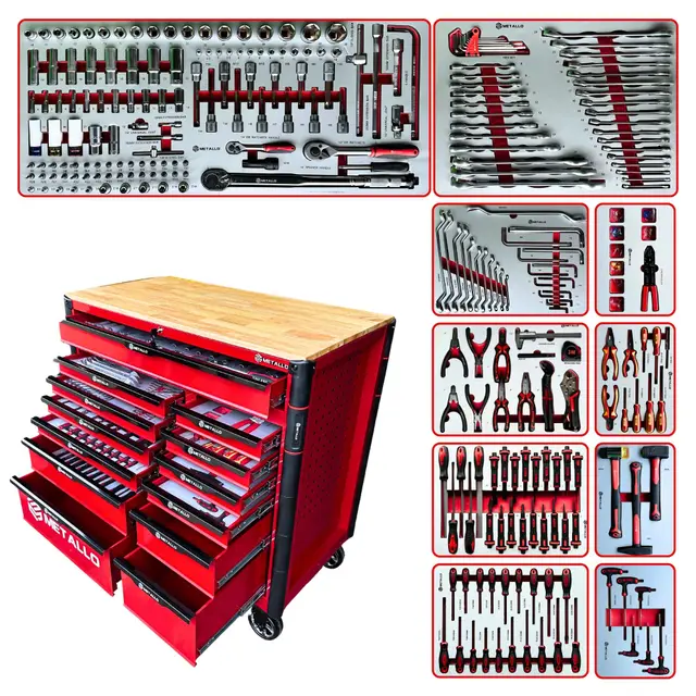 Metallo Jumbo Pro 13 - Carro de herramientas con herramientas