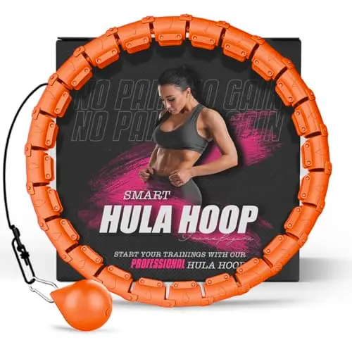 'Weighted Hula Hoop Infinity Smart Hoops with Counter 22''-44'' Inch Hula Hoops 2 in 1 Abdomen Fitness Message Exercise Equipment Non-Fall Exercise Adjustable Hoops'
