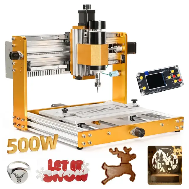 Lunyee 3018 Pro Ultra Fresadora CNC 500W Fresadora totalmente de metal Máquina de grabado de 3 ejes mejorada Interruptor de límite y parada de emergencia con control fuera de línea GRBL para metal mad