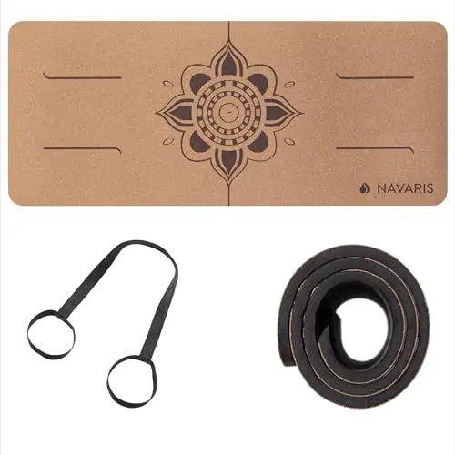Navaris Esterilla Yoga de Corcho Antideslizante Plegable