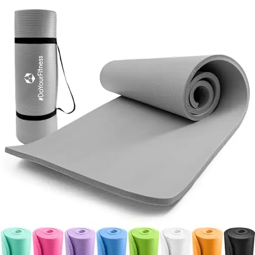 #DoYourFitness® Esterilla de fitness y yoga antideslizante | Para principiantes y avanzados | Grosor de 0,8cm a 2cm | Esterilla de gimnasia que no daña las articulaciones 183cm x 61cm o XXL 190cm x 100cm