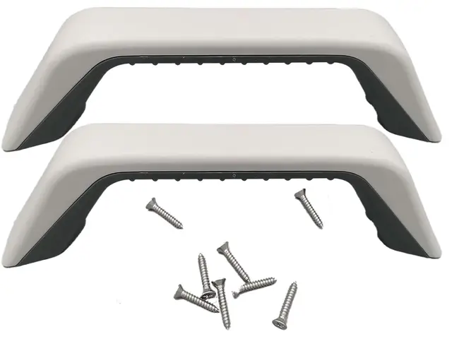 CR-MOESANCO® Kit 2 Asas de Maniobra para Caravana y Remolque | Asidero de Seguridad Termoplástico 22 cm con Protección UV | Manija con Tornillos Inoxidables y Atornillado Invisible | Distancia 180mm
