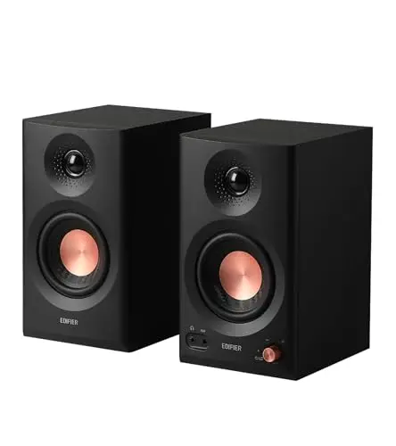 Edifier MR3 Studio Monitor Altavoces, Bluetooth V5.4 Altavoces de estantería Activos, Hi-Res Audio 2.0 Altavoz de computadora con Entrada TRS RCA AUX,para Multimedia y Juegos - Negro