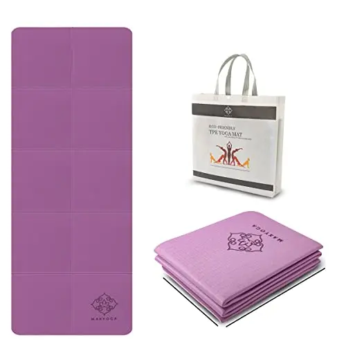 Esterilla Plegable para Yoga Colchoneta Yoga Mat Antideslizante y Ligera de Material Ecológico TPE. Tamaño Ideal 183cm x 61cm x 6mm.